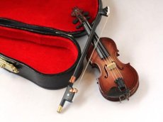 画像1: ミニチュア楽器 バイオリン・大 (1)