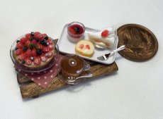 画像1: ミニチュアフード スイーツケーキセット(Berry) (1)