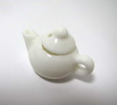 画像3: ミニチュアティーポット 白(小) / ティーポット 急須 白陶器 (3)