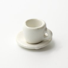 画像1: ミニチュア食器 カップ＆ソーサー（白） (1)