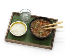 画像1: ミニチュアフード カレーうどんとご飯セット (1)