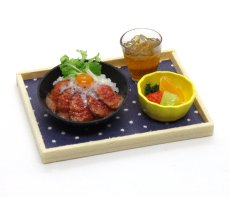 画像1: ミニチュアフード ローストビーフ丼セット (1)