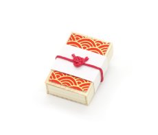 画像4: ミニチュア雑貨 木折り箱（赤）/ 折り詰め 菓子折り (4)