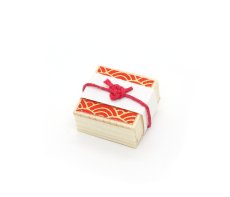 画像6: ミニチュア雑貨 木折り箱（赤）/ 折り詰め 菓子折り (6)