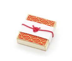 画像2: ミニチュア雑貨 木折り箱（赤）/ 折り詰め 菓子折り (2)
