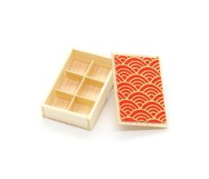 画像5: ミニチュア雑貨 木折り箱（赤）/ 折り詰め 菓子折り (5)