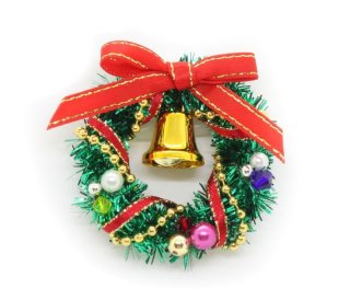 布のクリスマスリース - マーブルチョコ