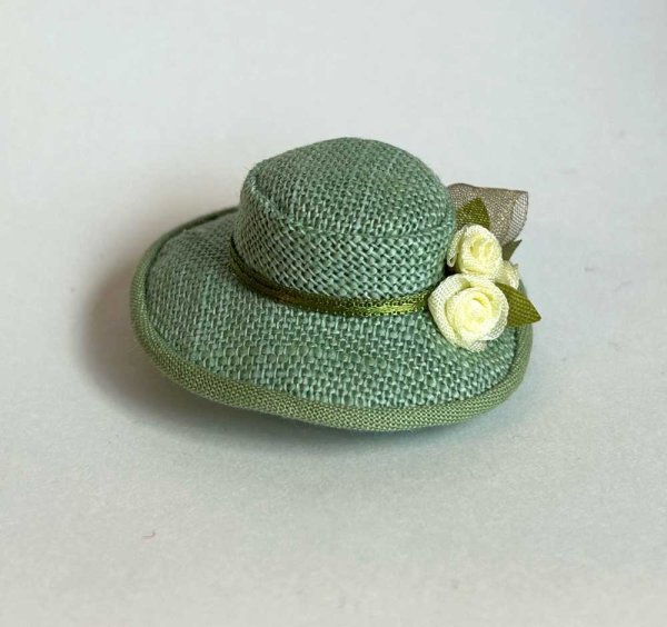 ミニチュア・ハット グリーン白花 - マーブルチョコ