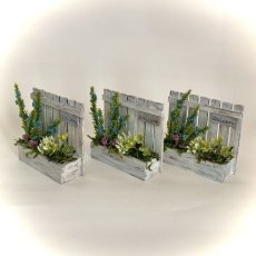 画像4: ミニチュア　ローズマリー風青い花のパネルプランター (4)