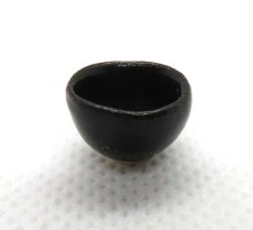 画像1: ミニチュア陶器　　汁椀・黒 (1)