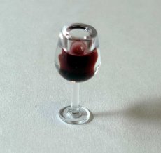 画像2: ミニチュア・ グラス入りワイン赤 1個 (2)