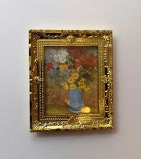 画像1: ミニチュア絵画 向日葵 / 絵画 花瓶の花 (1)