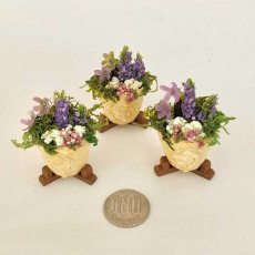 画像2: ミニチュア・華やか寄せ植え鉢 C (2)
