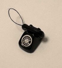 画像3: ミニチュア雑貨 黒電話 / レトロ電話 回転式ダイヤル電話 (3)