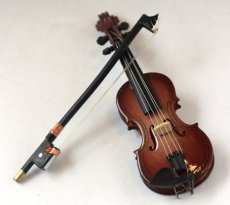 画像2: ミニチュア楽器 バイオリン・大 (2)
