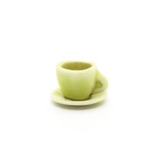 画像1: ミニチュア食器 カップ＆ソーサー（黄緑） (1)