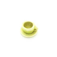 画像2: ミニチュア食器 カップ＆ソーサー（黄緑） (2)