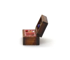 画像2: ミニチュア雑貨 ジュエリー木製ボックス / 宝石箱 アクセサリー箱 (2)