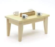 画像3: ミニチュア家具 テーブル（無塗装 / おまけ付） (3)