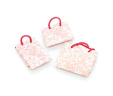 画像1: ミニチュア雑貨 手提げ紙袋（ピンク/柄） (1)