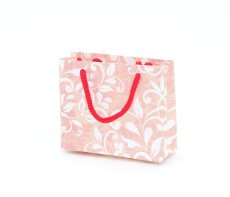 画像2: ミニチュア雑貨 手提げ紙袋（ピンク/柄） (2)
