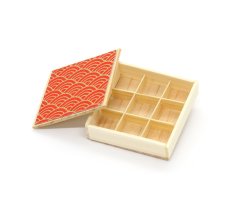画像3: ミニチュア雑貨 木折り箱（赤）/ 折り詰め 菓子折り (3)