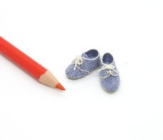 画像2: ミニチュアシューズ 紐靴（ブルー） (2)