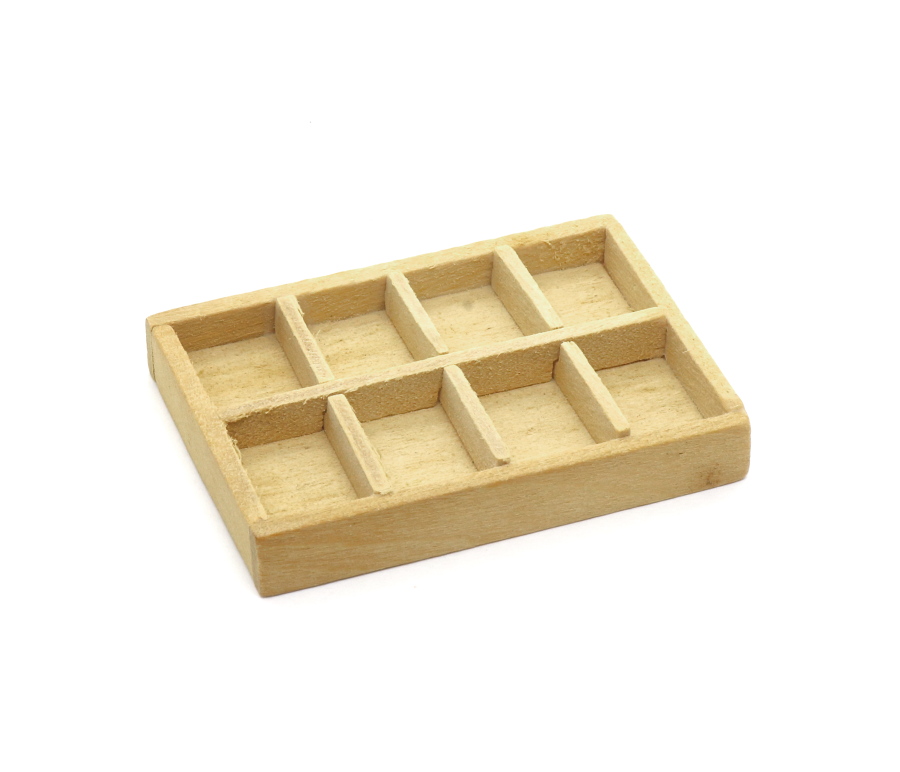 画像1: ミニチュア木箱 仕切り木箱 (1)