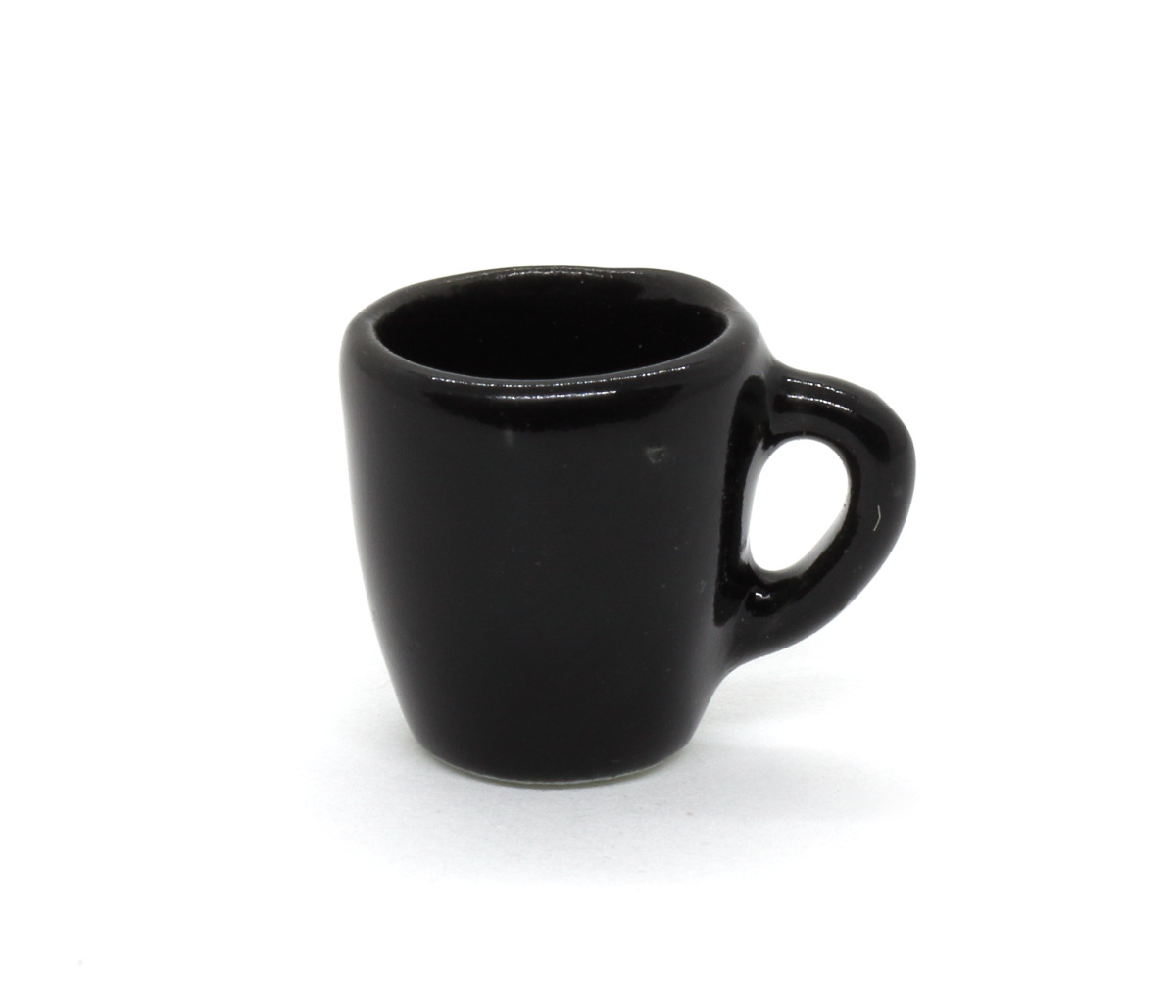 画像1: ミニチュア食器 陶器マグカップ 黒 (1)