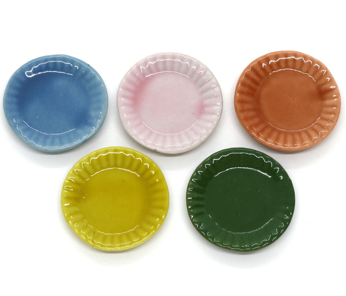画像1: ミニチュア食器 ディナープレート 5色セット / 皿 (1)