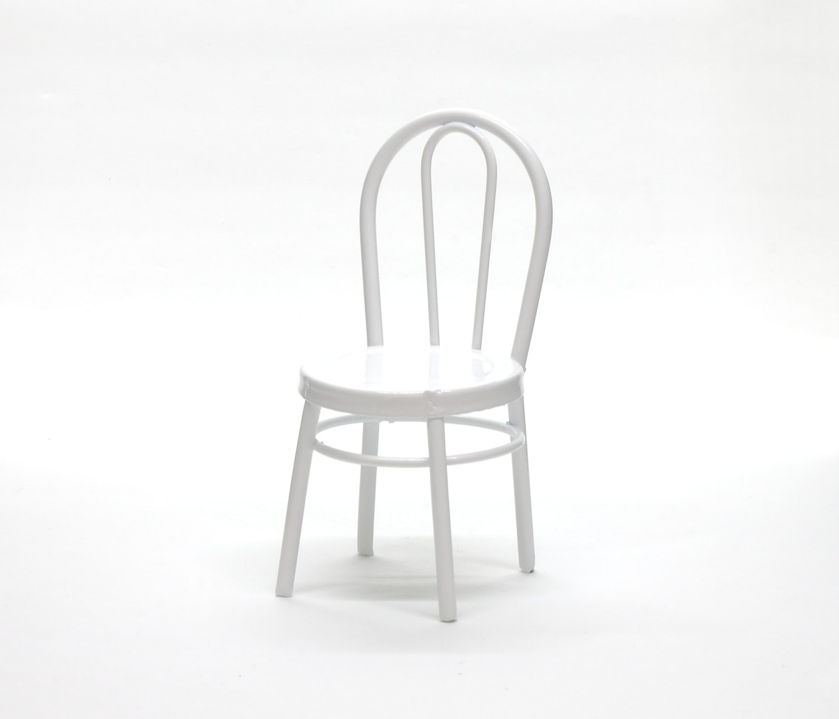 画像1: ミニチュア家具 メタルチェア 白 / 椅子 (1)