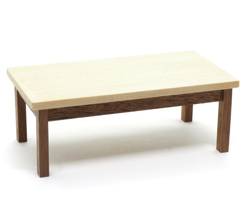 画像1: ミニチュア家具 ローテーブル（無垢×ウォルナット） (1)