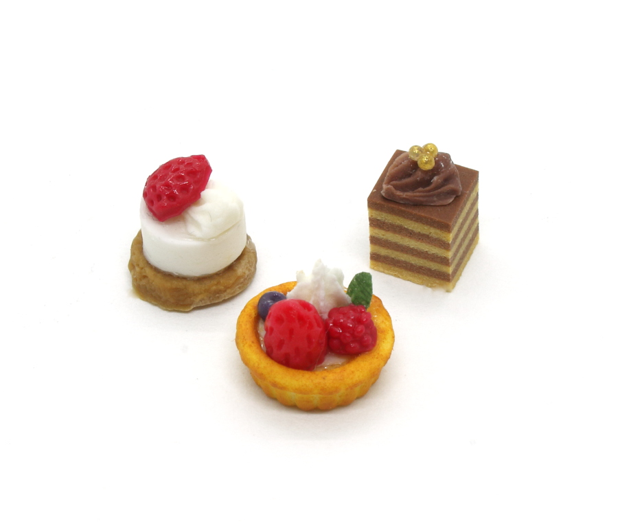 【おまとめ】ミニチュアスイーツ ケーキ3点セット①+ミニチュアケーキ3点セット②